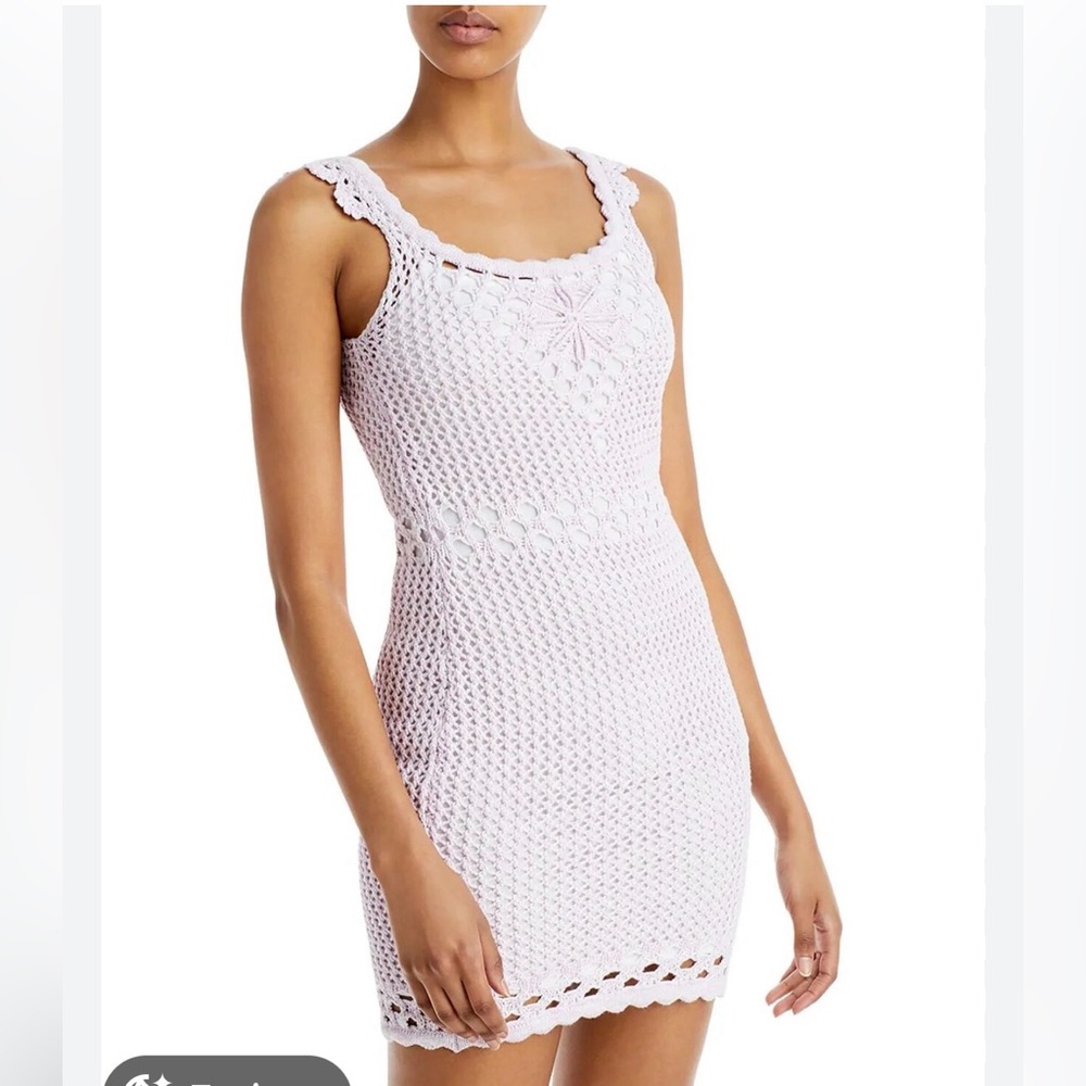 Aqua Light Lavender Crochet Tank Dress